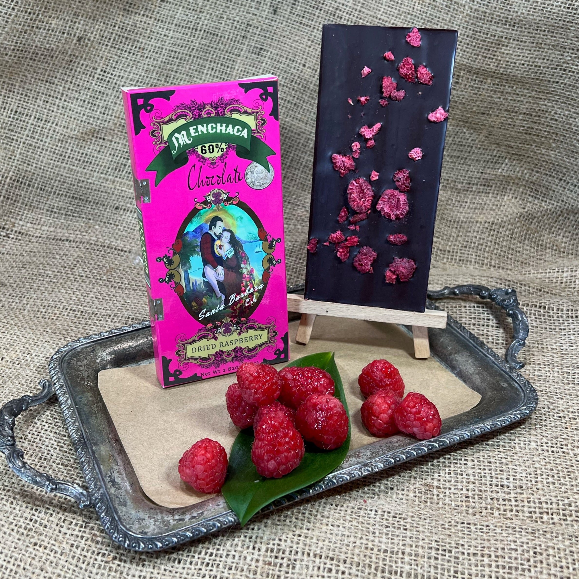 Dehydrated Raspberry Chocolate Dried Raspberry 60% Dark Chocolate Bar – Menchaca Chocolates
